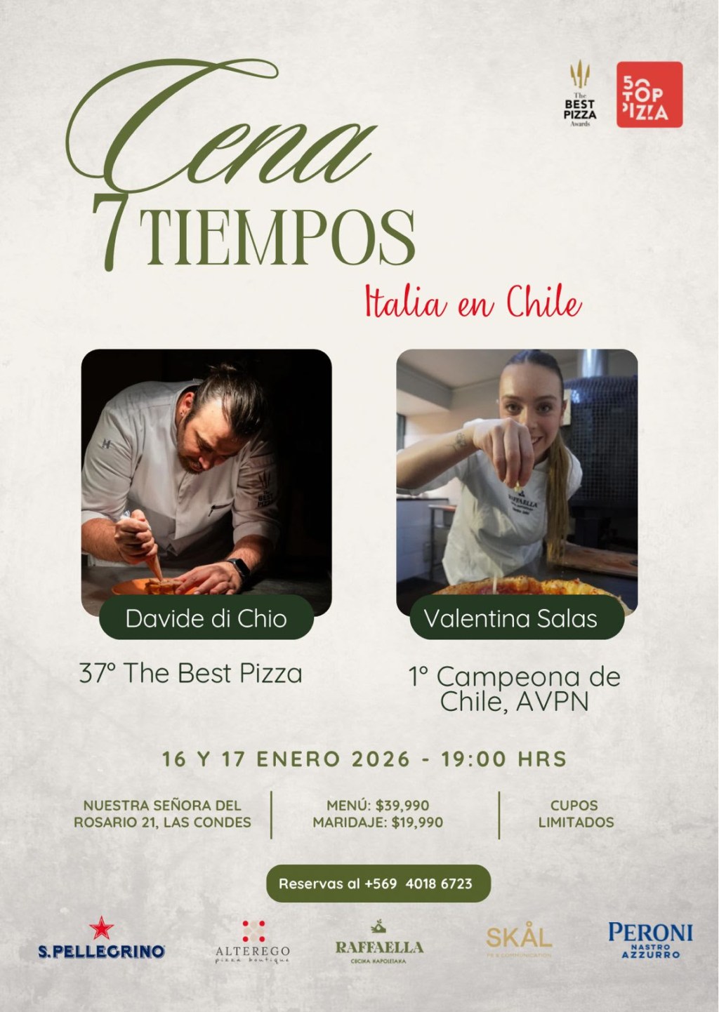 Chile e Italia se encuentran en Santiago: Valentina Salas Martínez y Davide Di Chio juntos en una cena a cuatro&nbsp;manos.